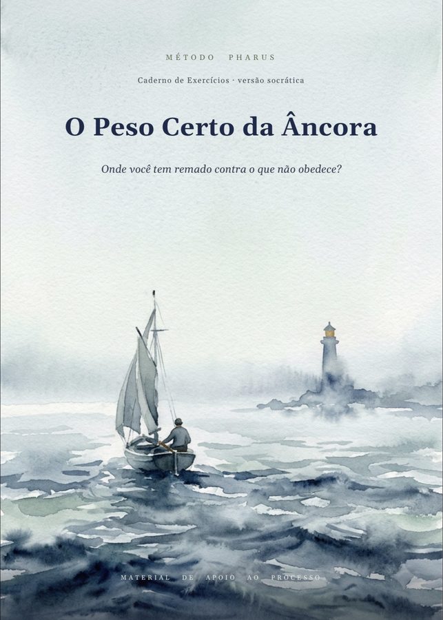 Capa do caderno O Peso Certo da Âncora — onde você tem remado contra o que não obedece?